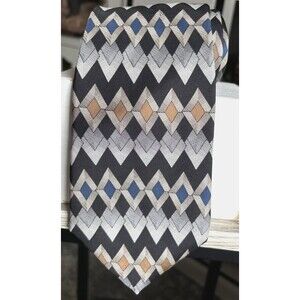 Conte Di Milano Necktie 100% Silk Multi Color Geometric